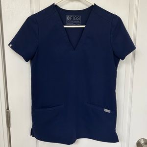 FIGS Casma 3-Pocket Scrub Top (Navy) - Size XXS